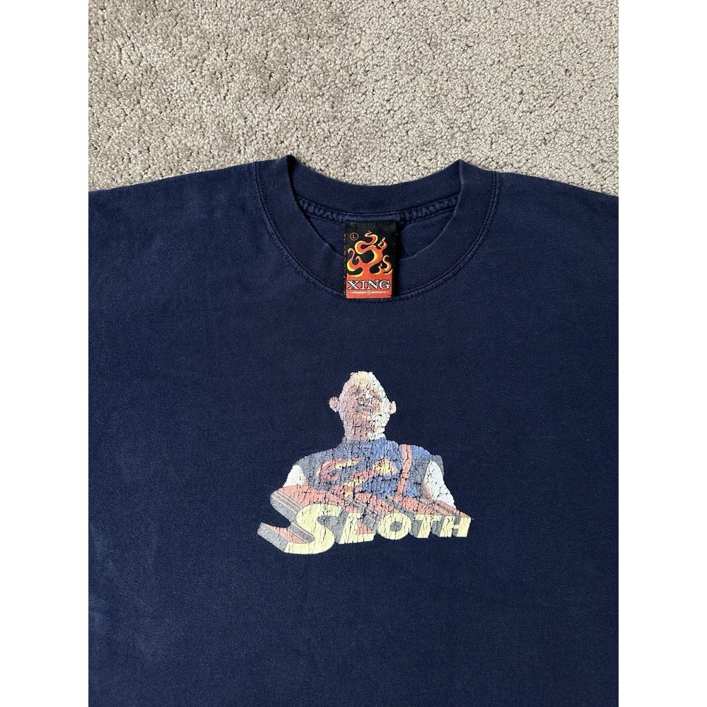 Vintage Mens Tshirt XING Goonies Sloth 3D Superman Logo, Skateboard Style Size L